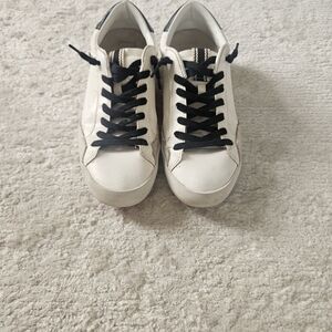ShuShop White Sneakers with Black Laces